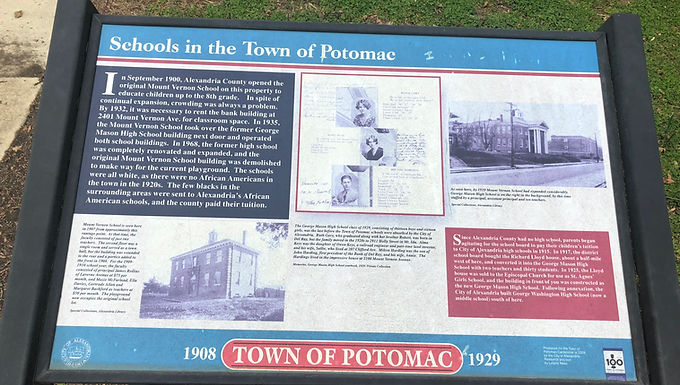 Schools in the Town of Potomac (Historical Marker)