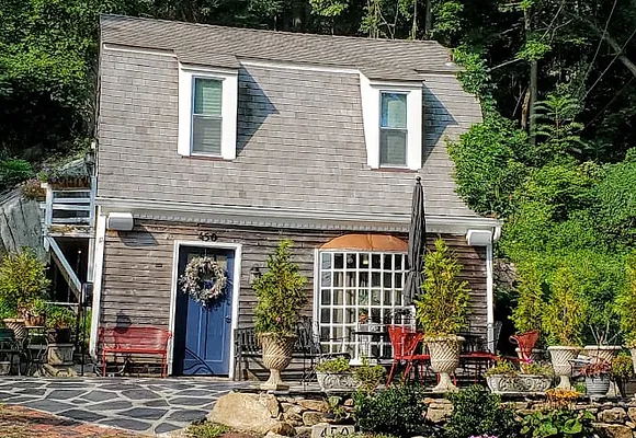 The guest house of Rockledge mansion standing at the foot of Mill Street in Occoquan, Virginia.