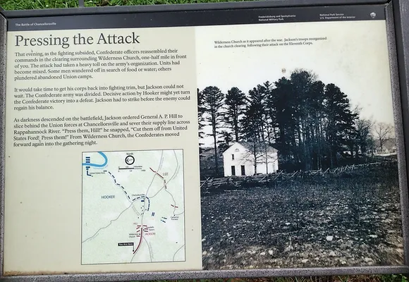 A historical marker talking about the Battle of Chancellorsville.