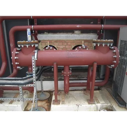red metal pipework short section