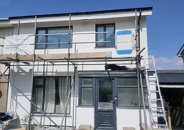 house with scaffolding
