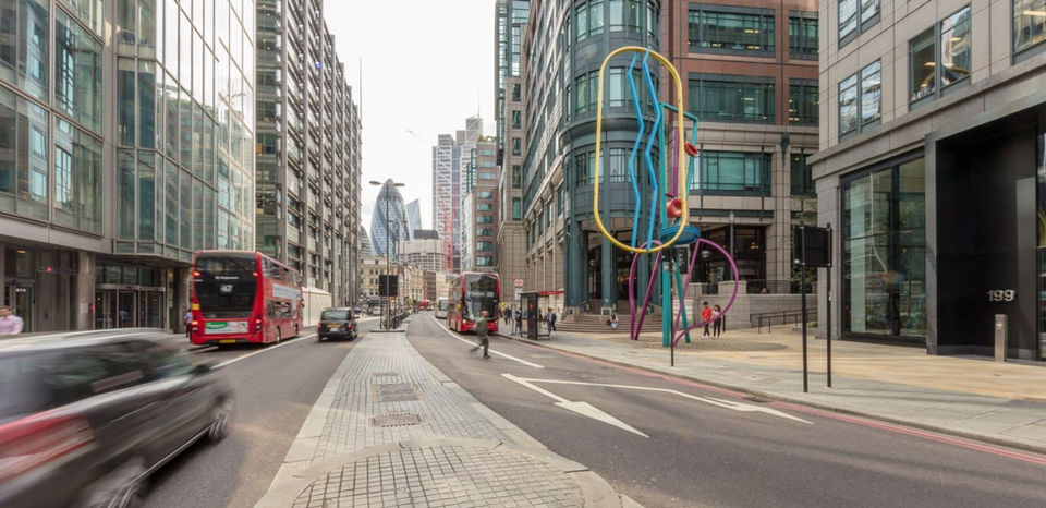 metal artwork in London street