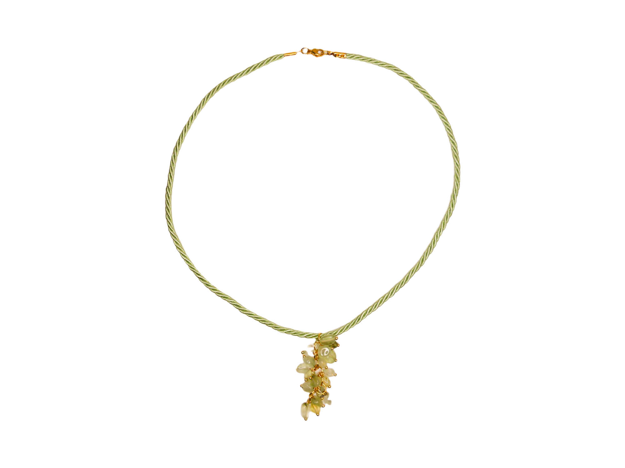 Green silk necklace