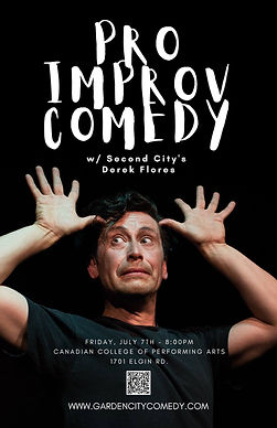 Derek Flores, guest performer at Garden City Improv.