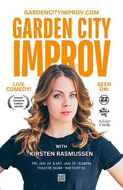 Kirsten Rasmussen, guest performer at Garden City Improv.