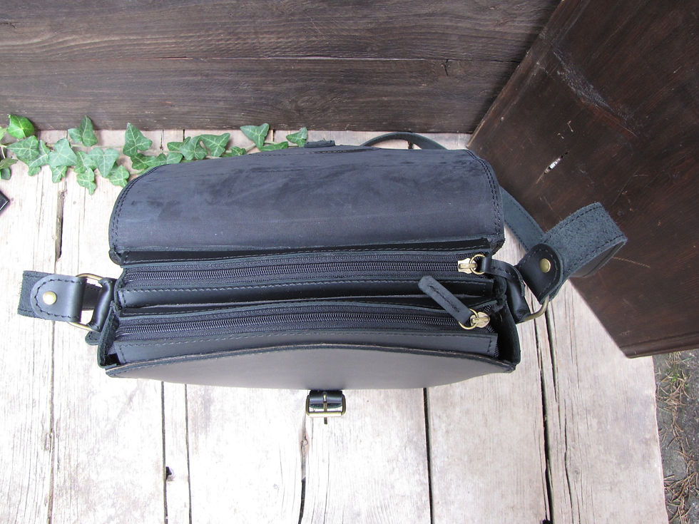 Thumbnail: Embossed leather messenger bag