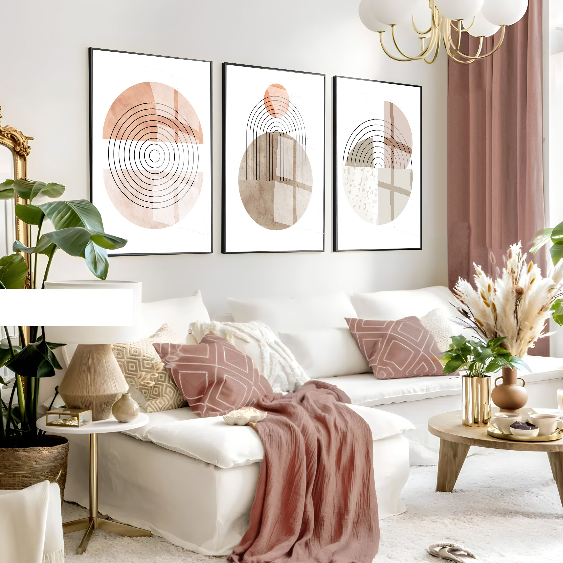 SOFT SOYUT BOHEM SETİ | 3LÜ DİKEY CAM TABLO