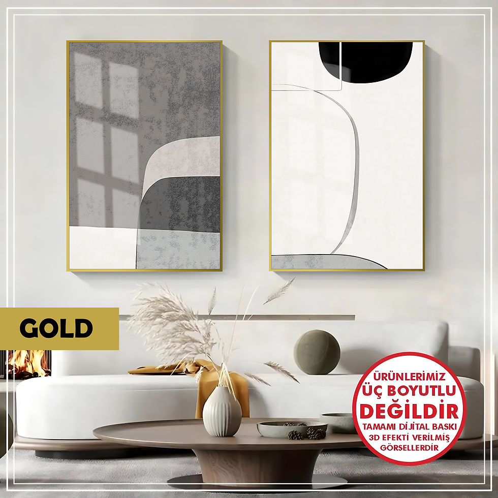 Küçük resim: GRİ KONTRASTLI SOYUT KOMBİN ABSTRCT-13 |ÇERÇEVELİ 2Lİ DİKEY CAM TABLO