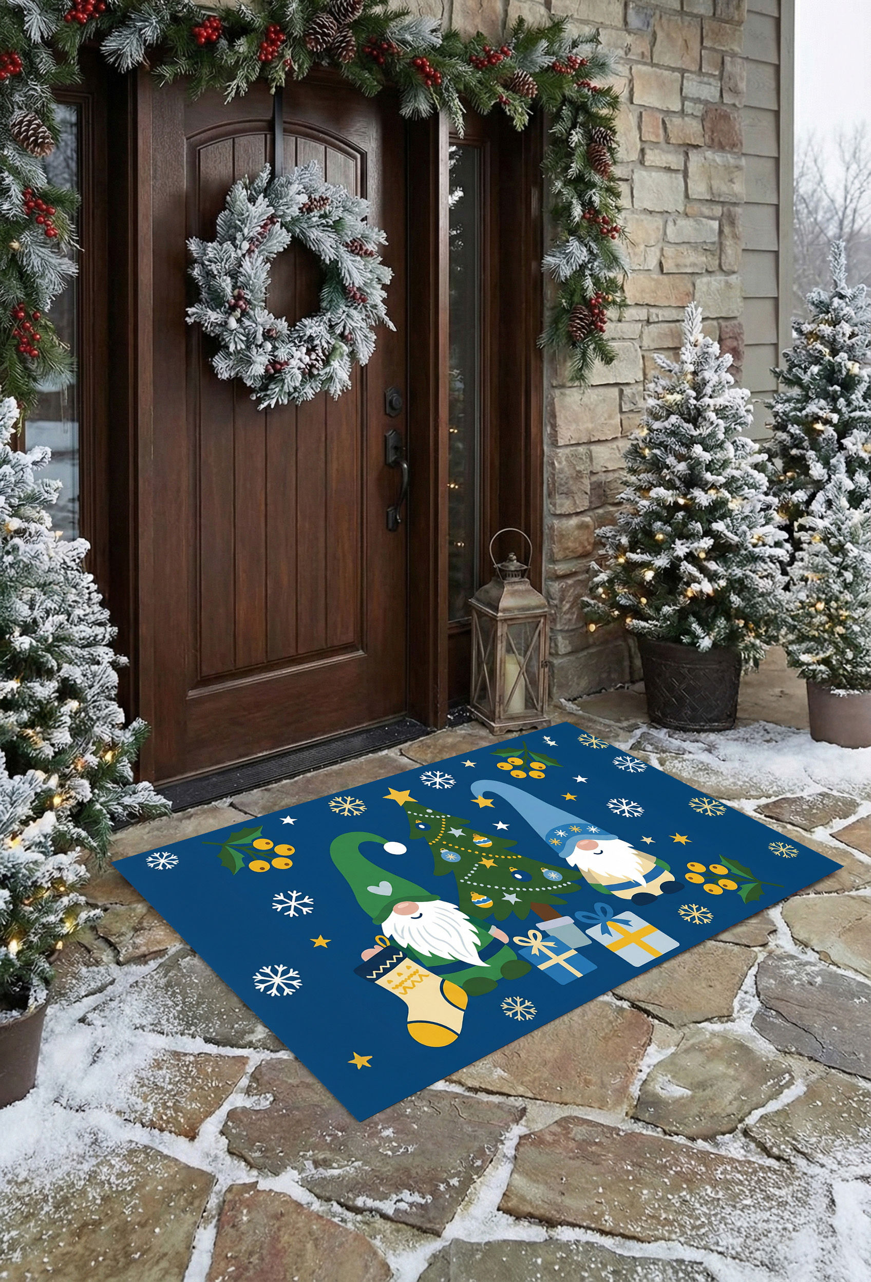 KAPI ÖNÜ PASPAS KAPI İÇİ PASPAS KAYMAZ TABAN İNCE PASPAS (MAVİ CÜCELER)| KPPS