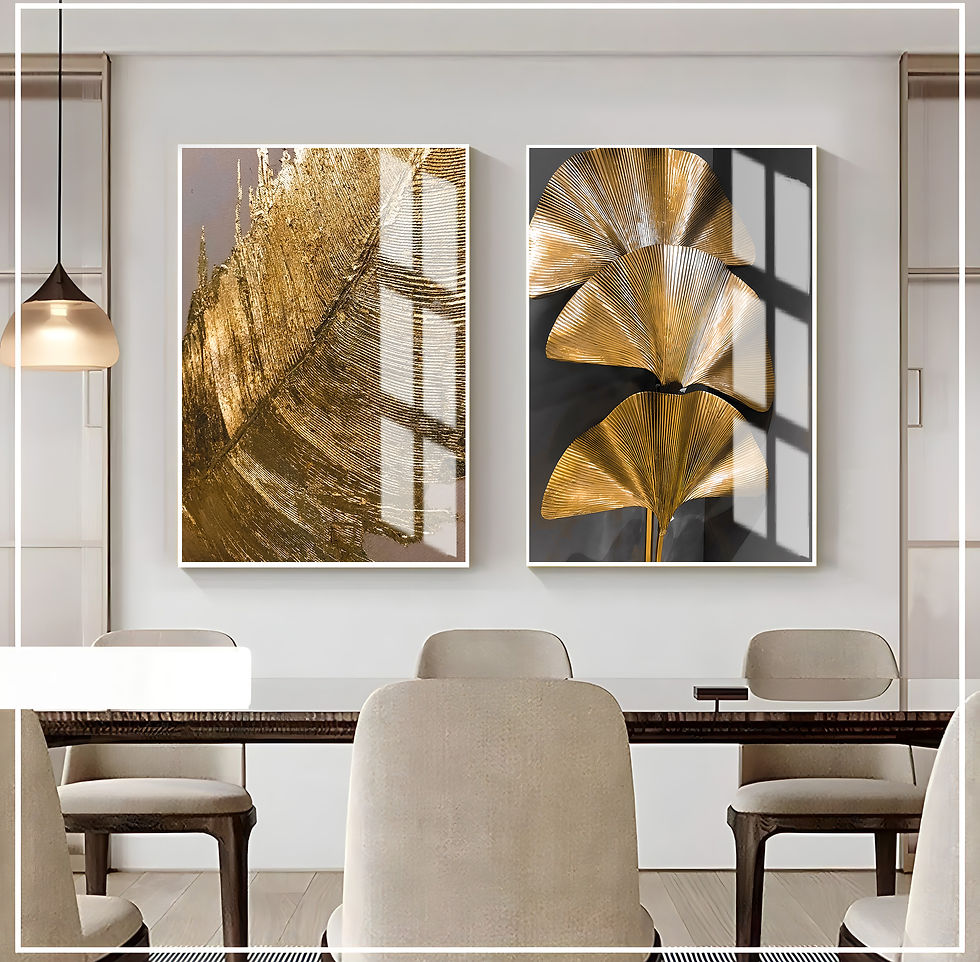 Küçük resim: BRONZ GOLD SOYUT KOMBİNİ BRGOLF | 2Lİ DİKEY CAM TABLO