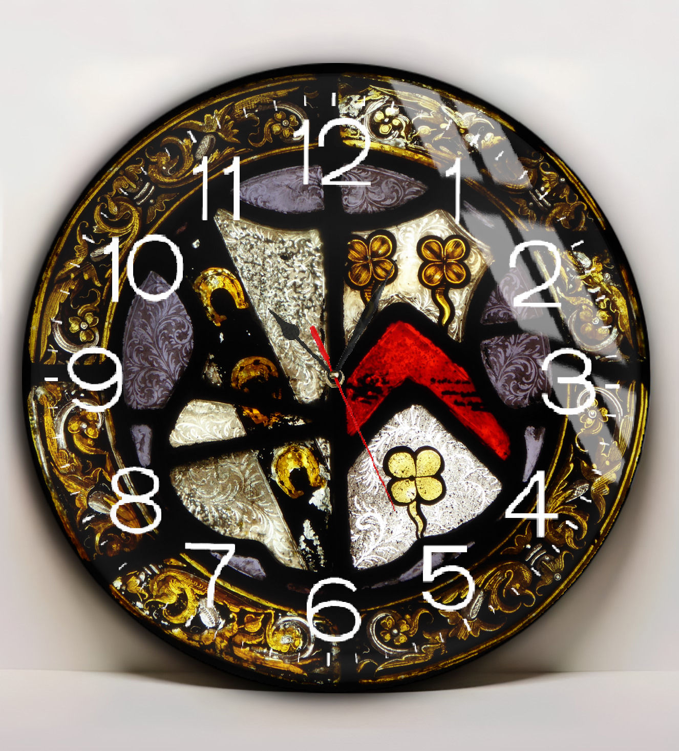 SOYUT ÇİÇEK MOTİFLİ SAATLİ CAM TABLO 1 | ÇERÇEVESİZ YUVARLAK CAM SAAT