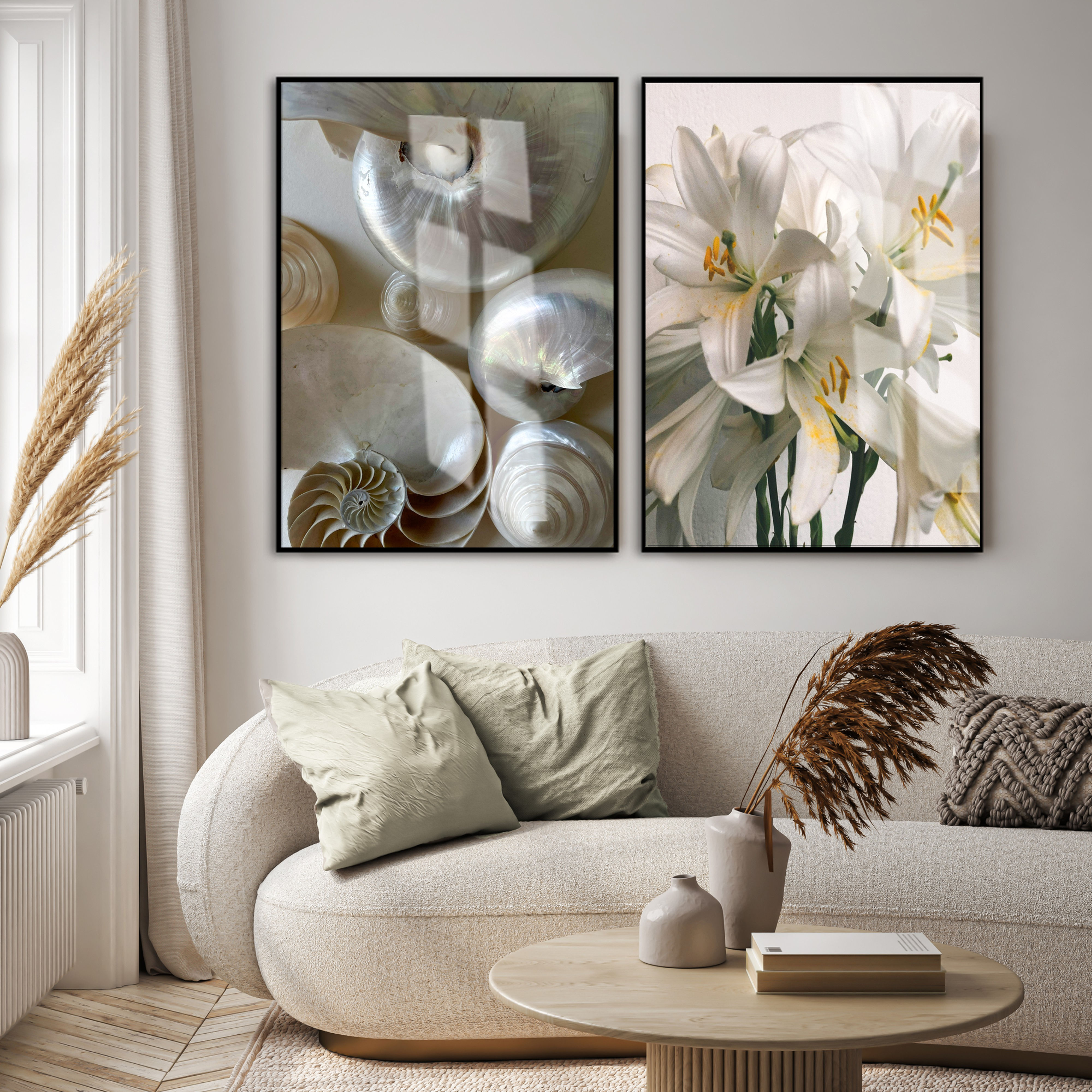 ZAKKUM VE SALYANGOZ KABUĞU KOMBİN | 2Lİ DİKEY CAM TABLO