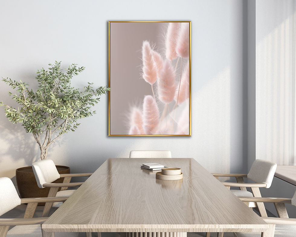 Küçük resim: SOFT PEMBE PAMPAS OTU MODELİ | TEKLİ DİKEY CAM TABLO