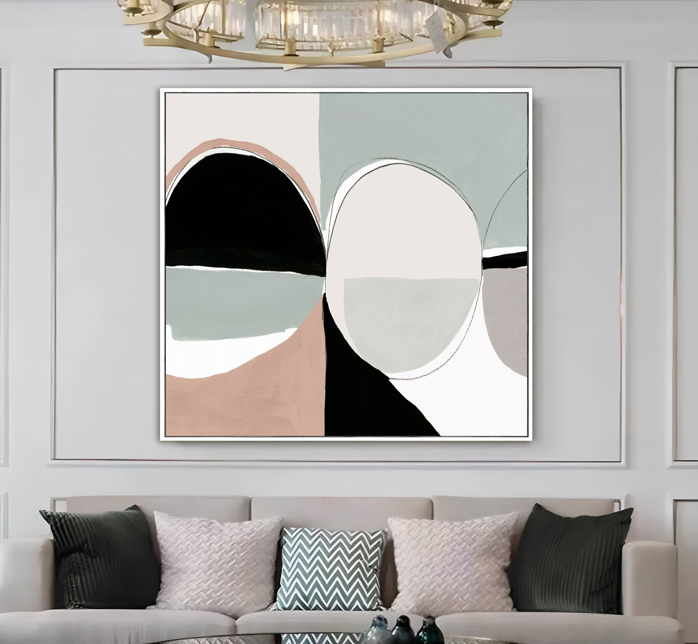 BOHEM SOYUT MİNİMAL MODELİ | ÇERÇEVELİ KARE KANVAS TABLO