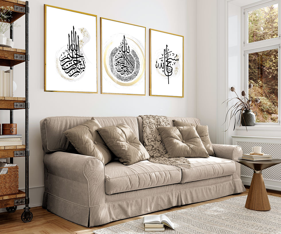 Küçük resim: AYETEL KÜRSİ MİNİMAL KOMBİN |ÇERÇEVELİ CAM TABLO 3LÜ DİKEY