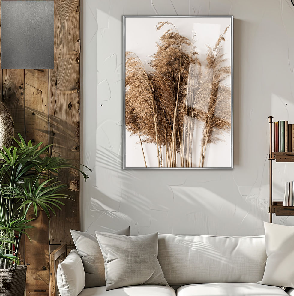 Küçük resim: PAMPAS OTU SÜS BİTKİ MODELİ |ÇERÇEVELİ TEMPERLİ CAM TABLO TEKLİ DİKEY