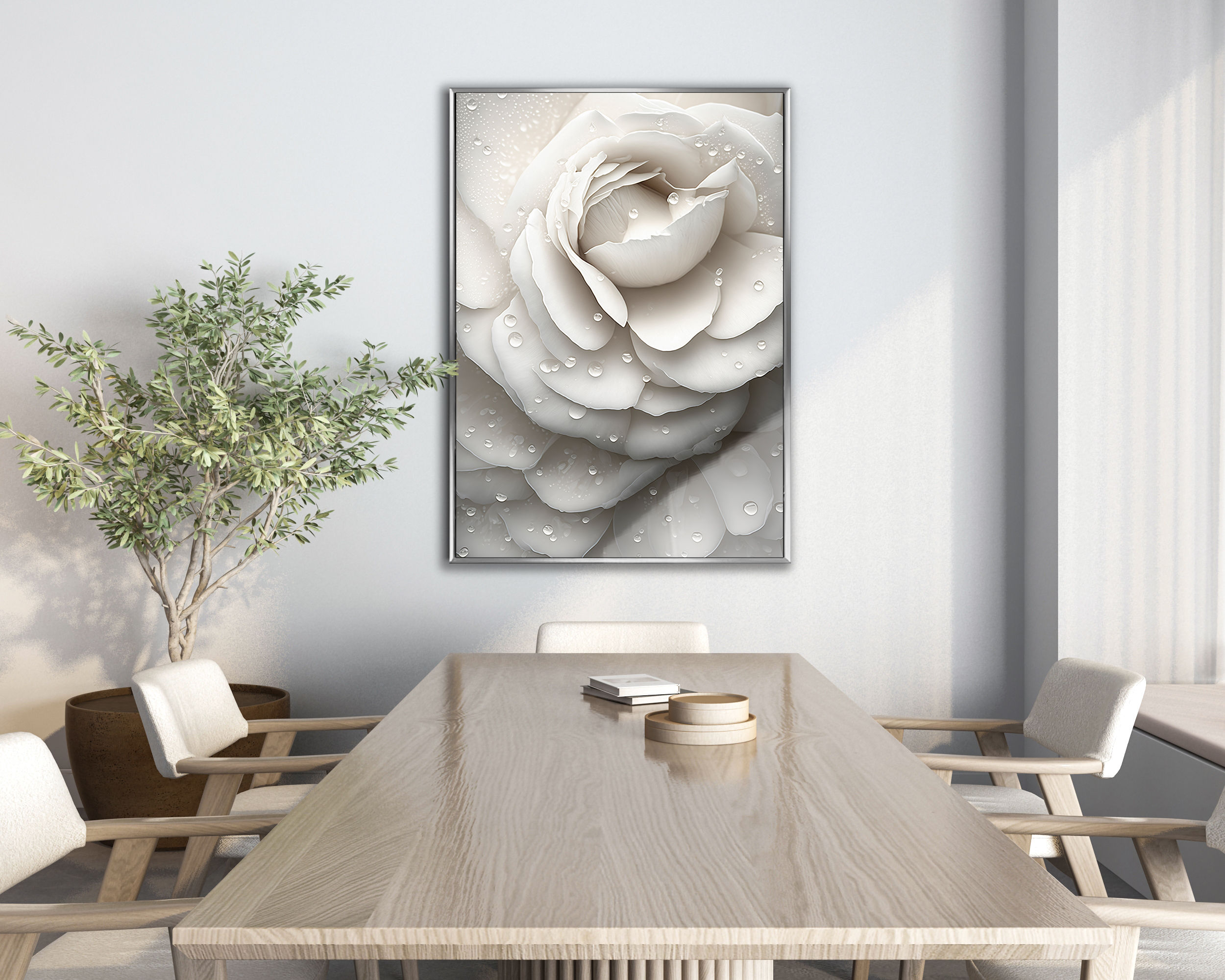 SOFT GÜL DESENLİ MODEL | TEKLİ DİKEY CAM TABLO