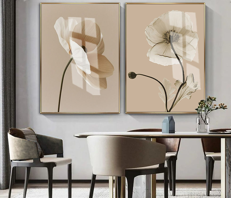 SOFT KREM ÇİÇEK KOMBİNİ (SEDEF) | 2Lİ DİKEY CAM TABLO