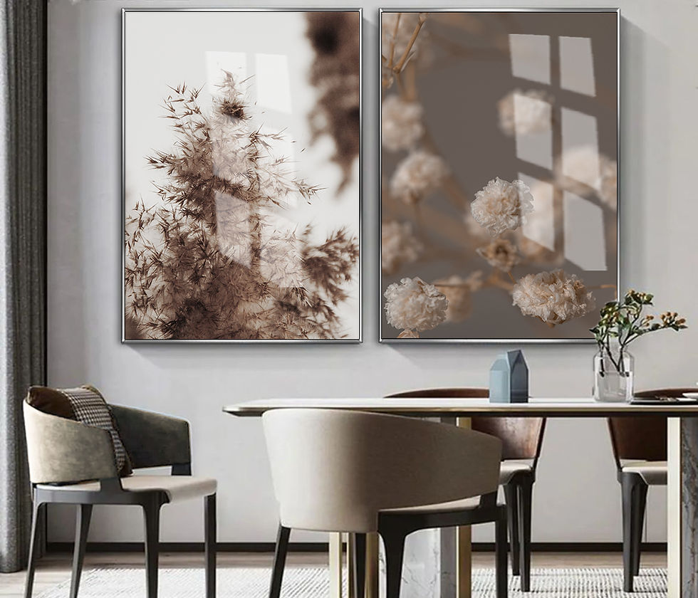 KAHVE TONLU SOFT BİTKİ KOMBİNİ | 2Lİ DİKEY CAM TABLO