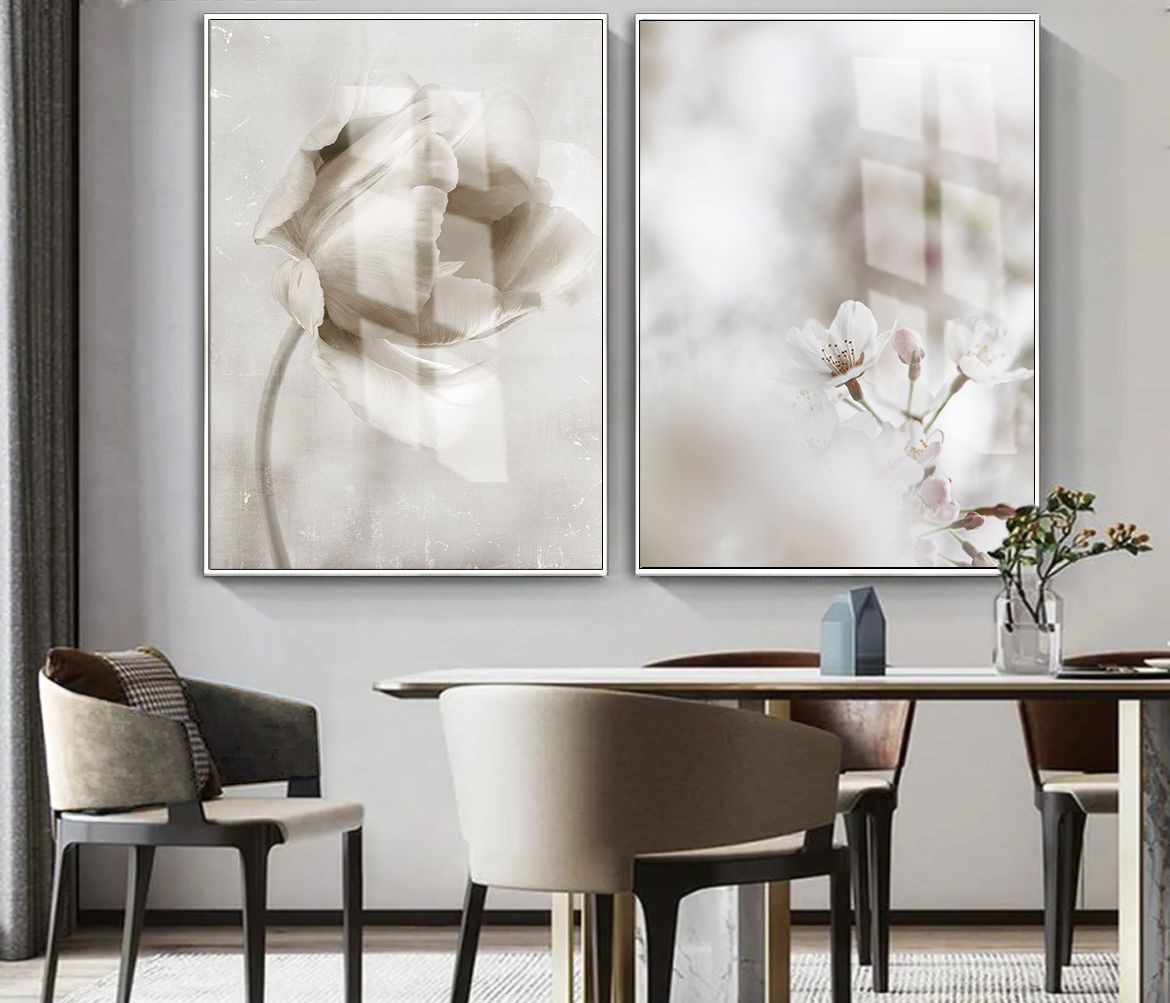 SOFT KREM GÜL KOMBİNİ (ROSE) | 2Lİ DİKEY CAM TABLO