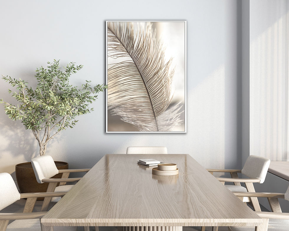 KREM BİTKİ MODELİ | TEKLİ DİKEY CAM TABLO