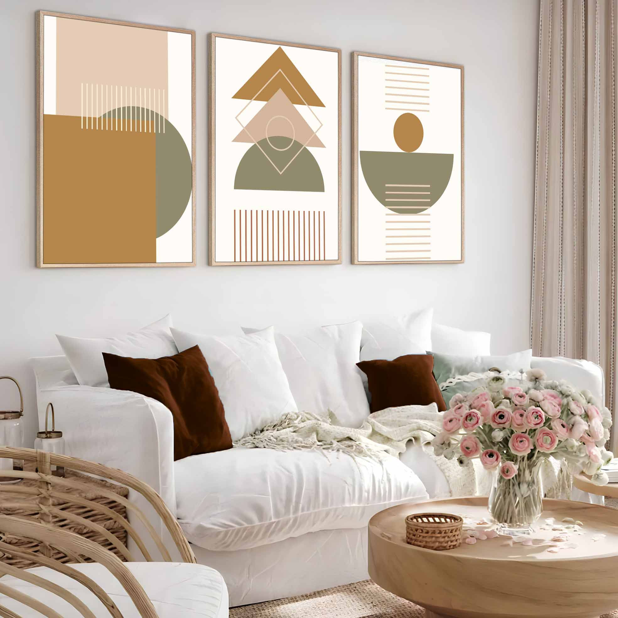 SOFT BOHEM SOYUT KOMBİN | 3LÜ DİKEY AHŞAP MDF TABLO