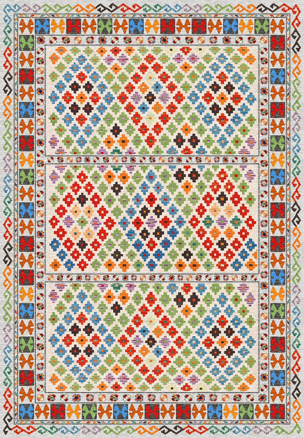 Küçük resim: H-082 VİNTAGE ESKİTME TARZI OTANTİK YIKANABİLİR HALI