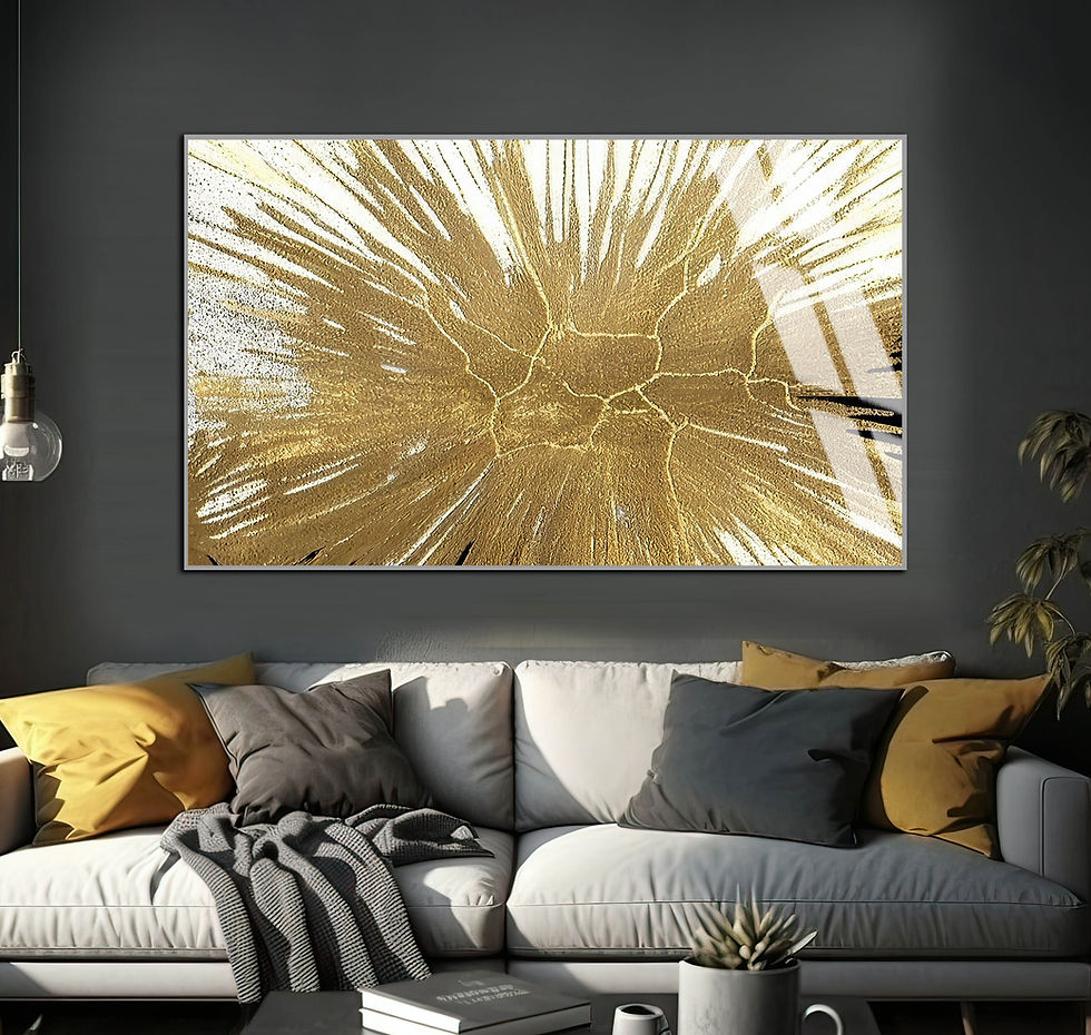 Küçük resim: GOLD SOYUT MODELİ | TEKLİ YATAY CAM TABLO