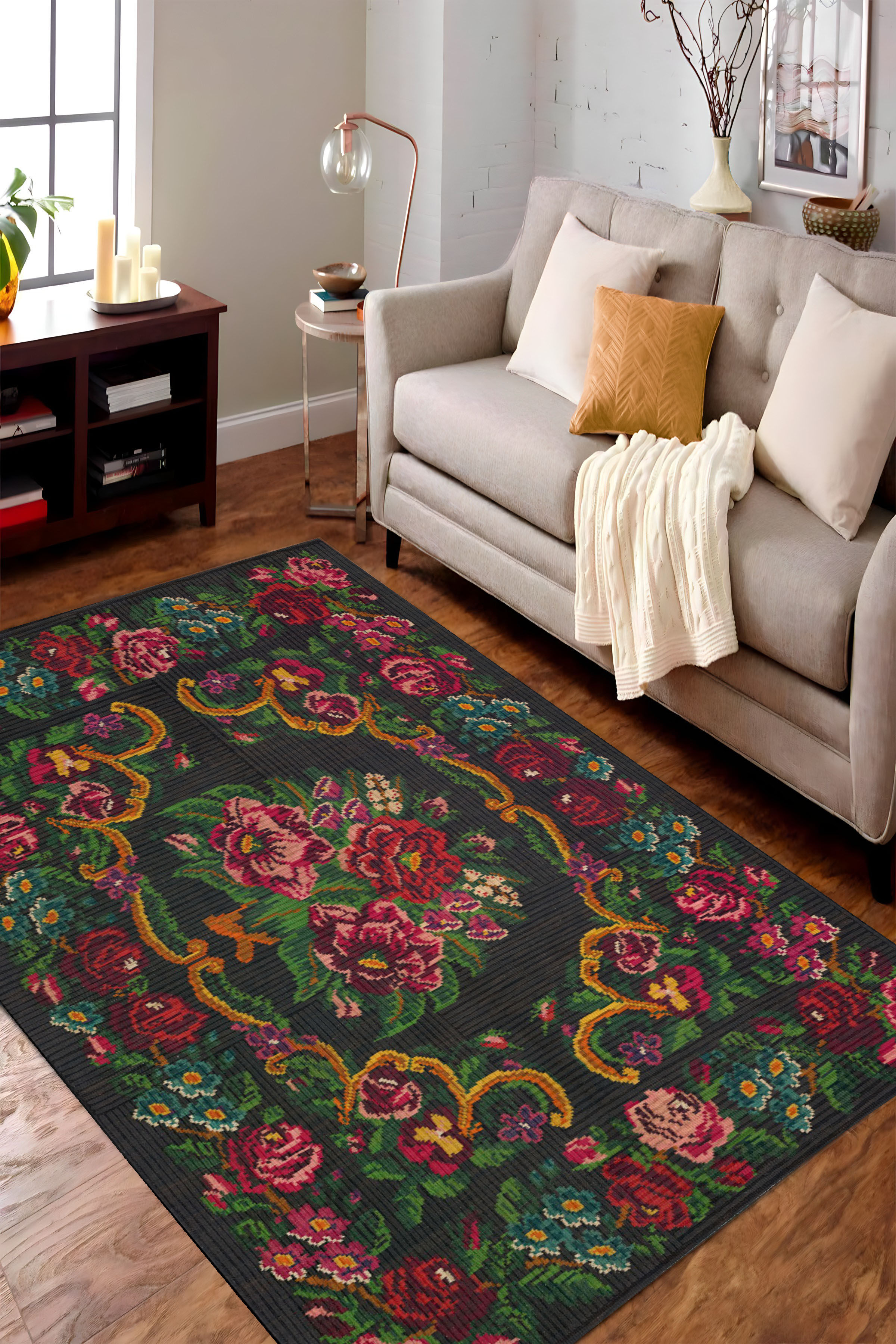 H-068 VİNTAGE ESKİTME TARZI OTANTİK YIKANABİLİR HALI