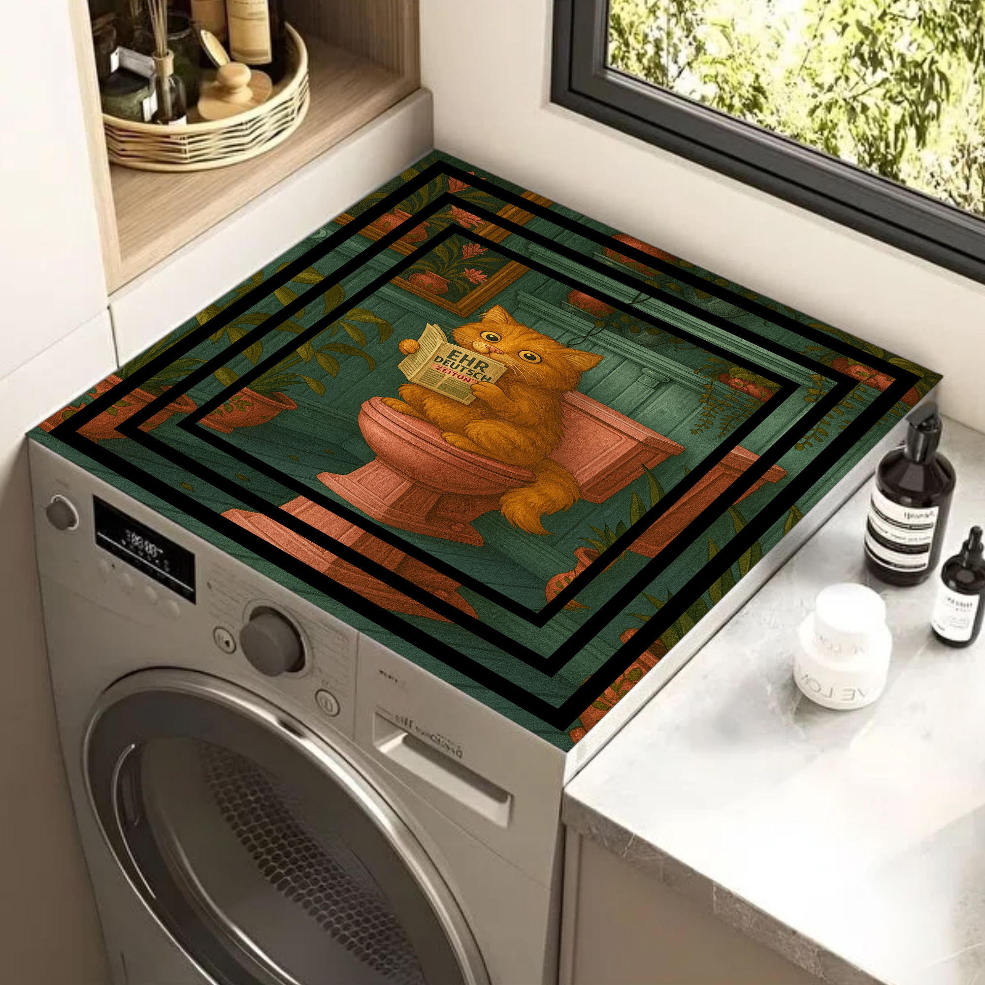 ÇAMAŞIR MAKİNESİ ÜSTÜ ÖRTÜSÜ KURUTMA MAKİNESİ ÖRTÜSÜ (KEDİ) |CMRRTS