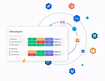monday.com manufacturing faq screenshot of clients project