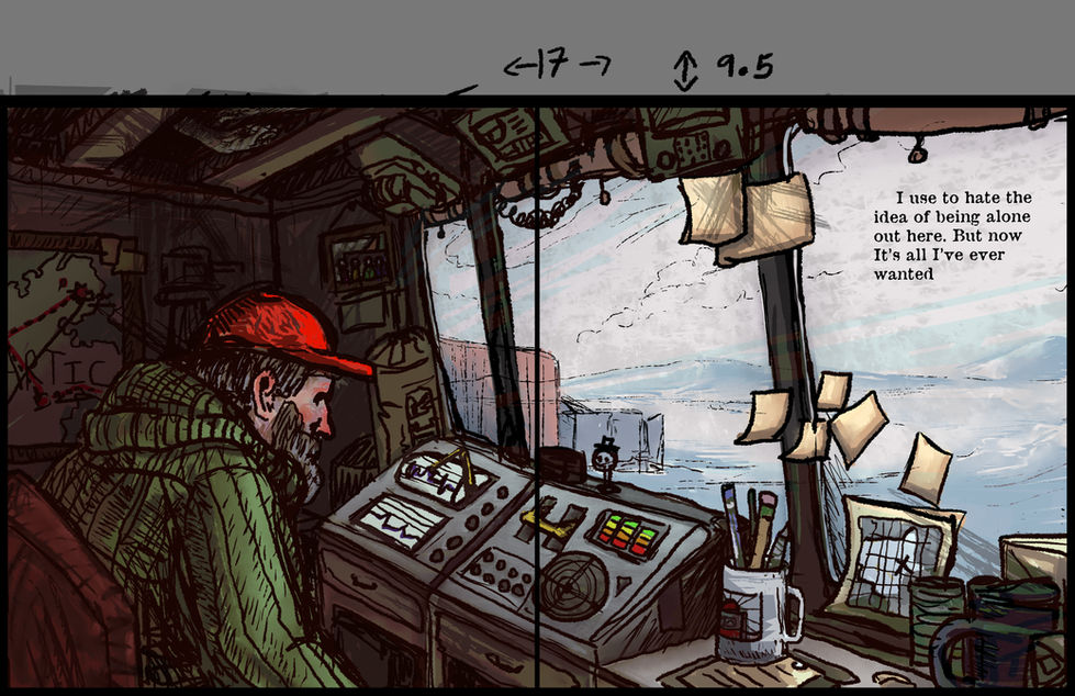 spread 1 of small original short story "alone"