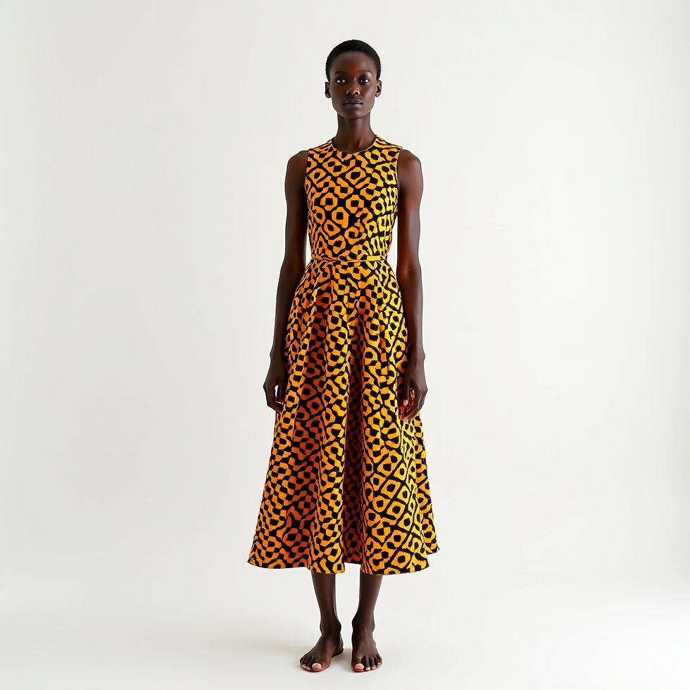 Kente Cloth Midi Dress
