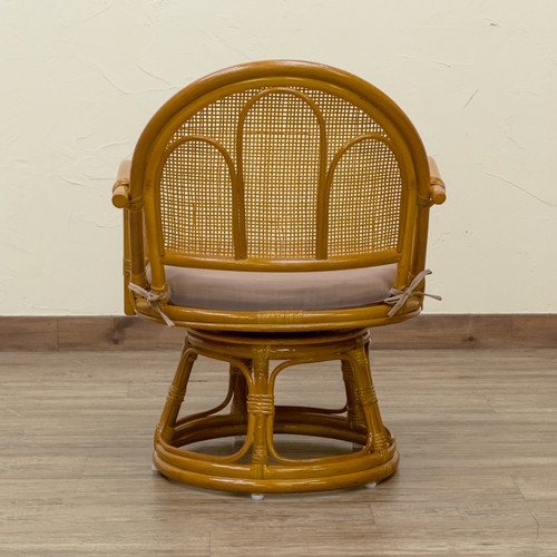 ラタン 回転座椅子 ミドルタイプ BR/HN | Imairu