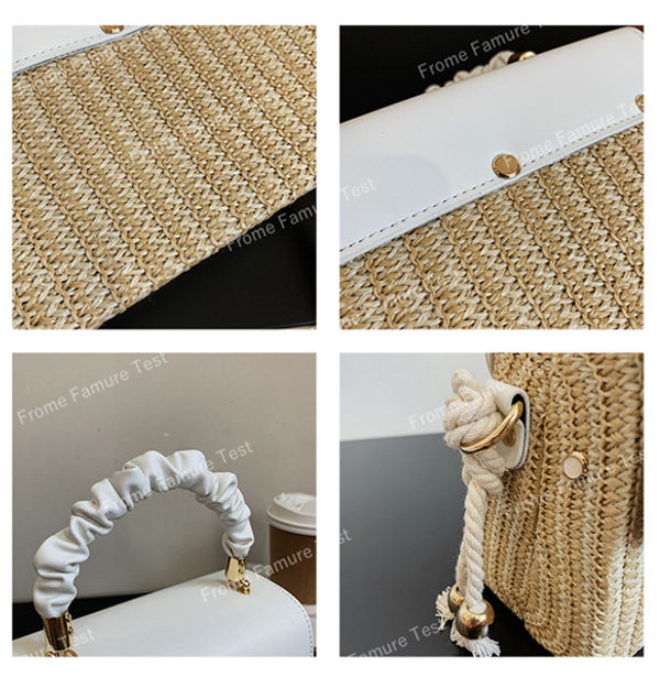 サムネイル： レディース 夏 バッグ　草編みバッグ　ショルダーバッグ　手提げバッグ　ハンドバッグ　麦わら　おしゃれ