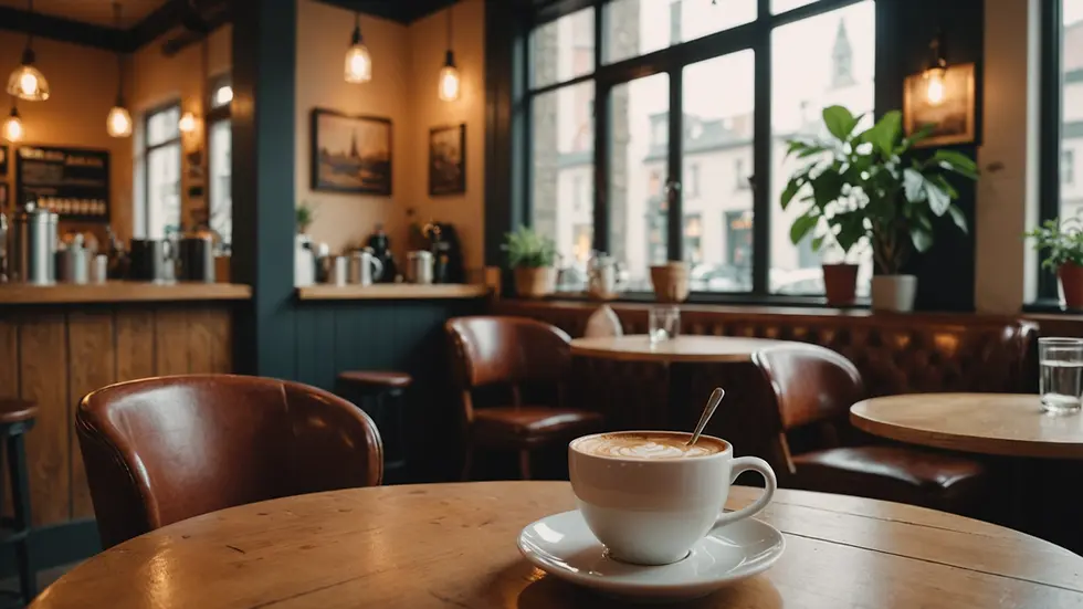 Close-up view of a cozy café setting ready for small talk