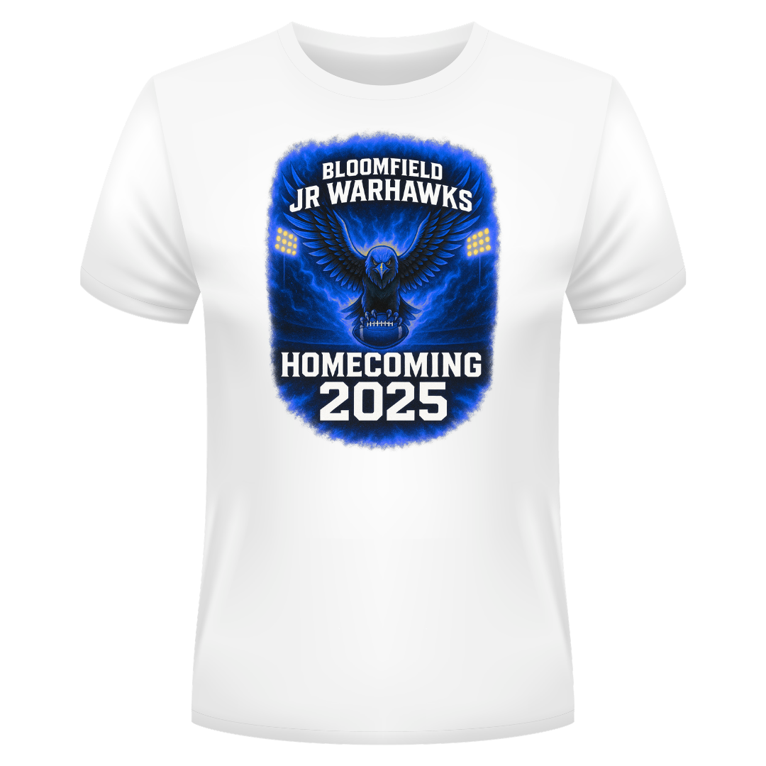 2025 Homecoming  T-Shirt (Wht/Blue)