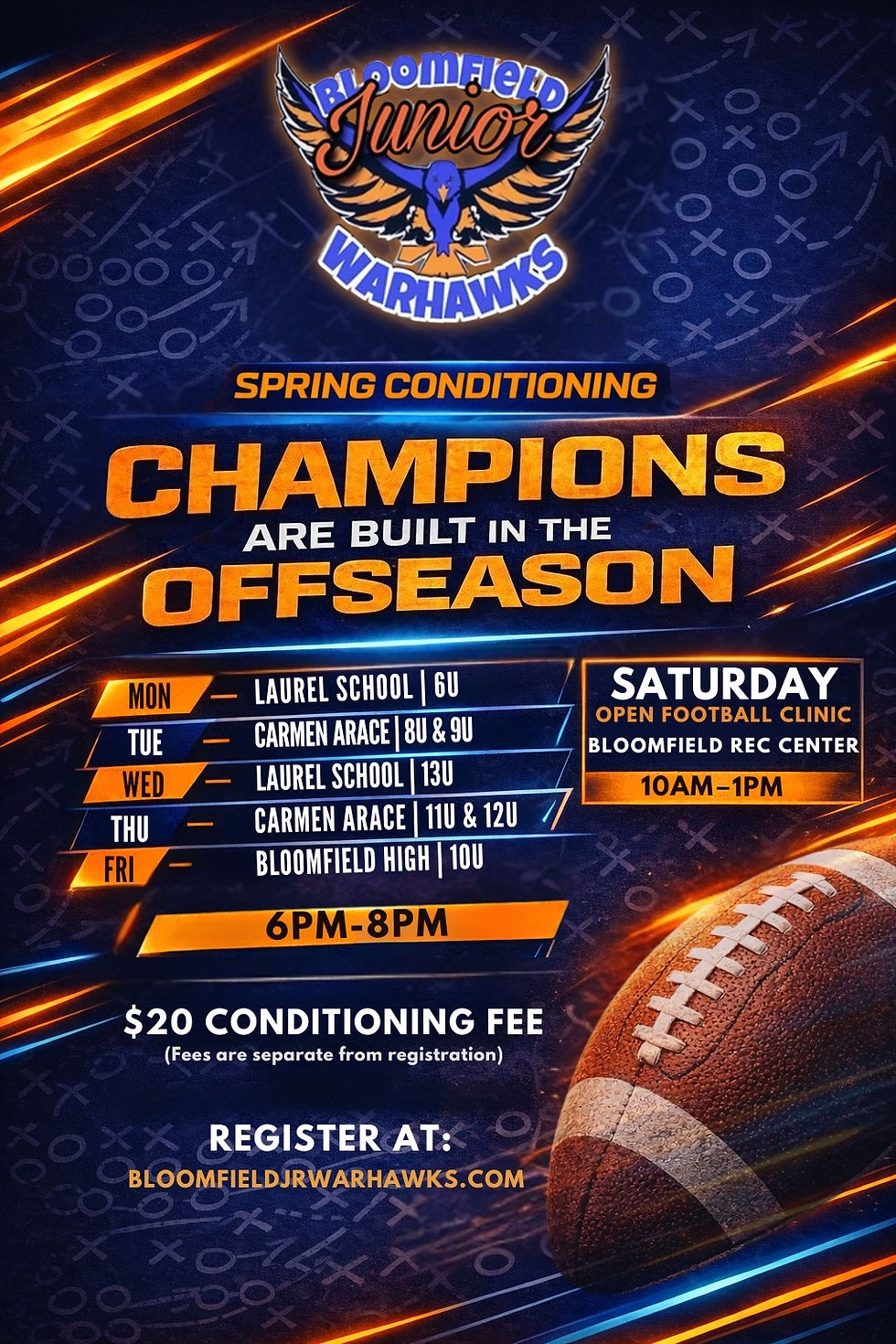 2026 BJW March Football Clinic (CHECK SCHEDULE)