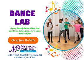 Kids Dance Lab class in Kennesaw GA at Mystical Parties Studios