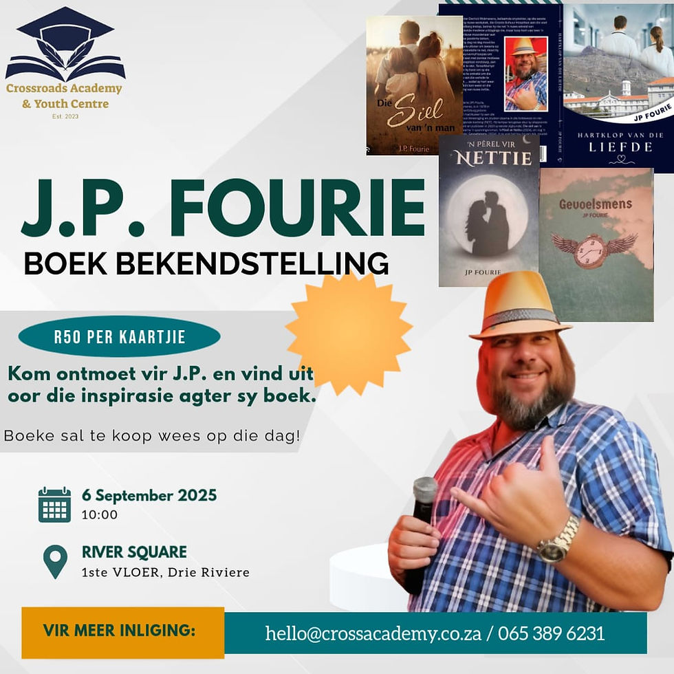 Crossroads Academy & Youth Center bied JP Fourie se boek bekendstelling