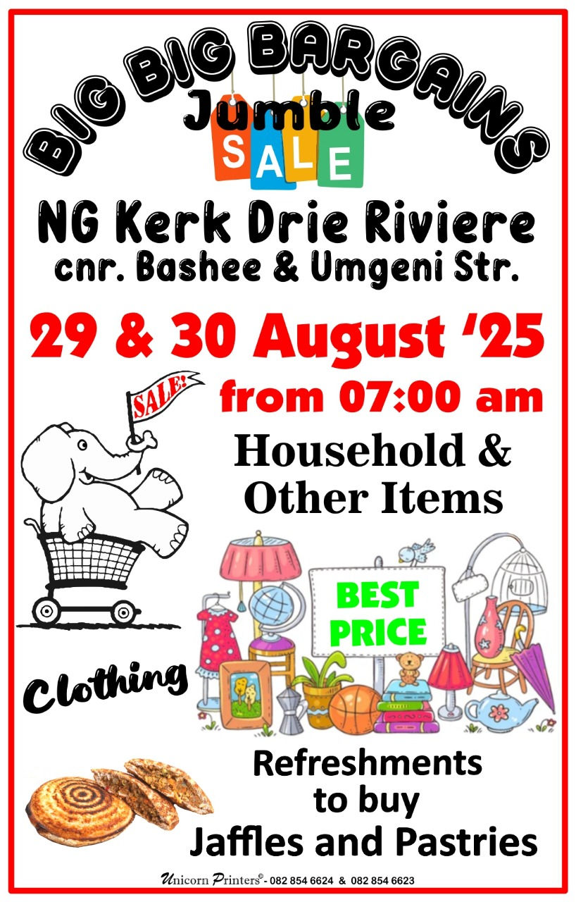NG Kerk Drie Riviere Big Big Bargains Jumble Sale