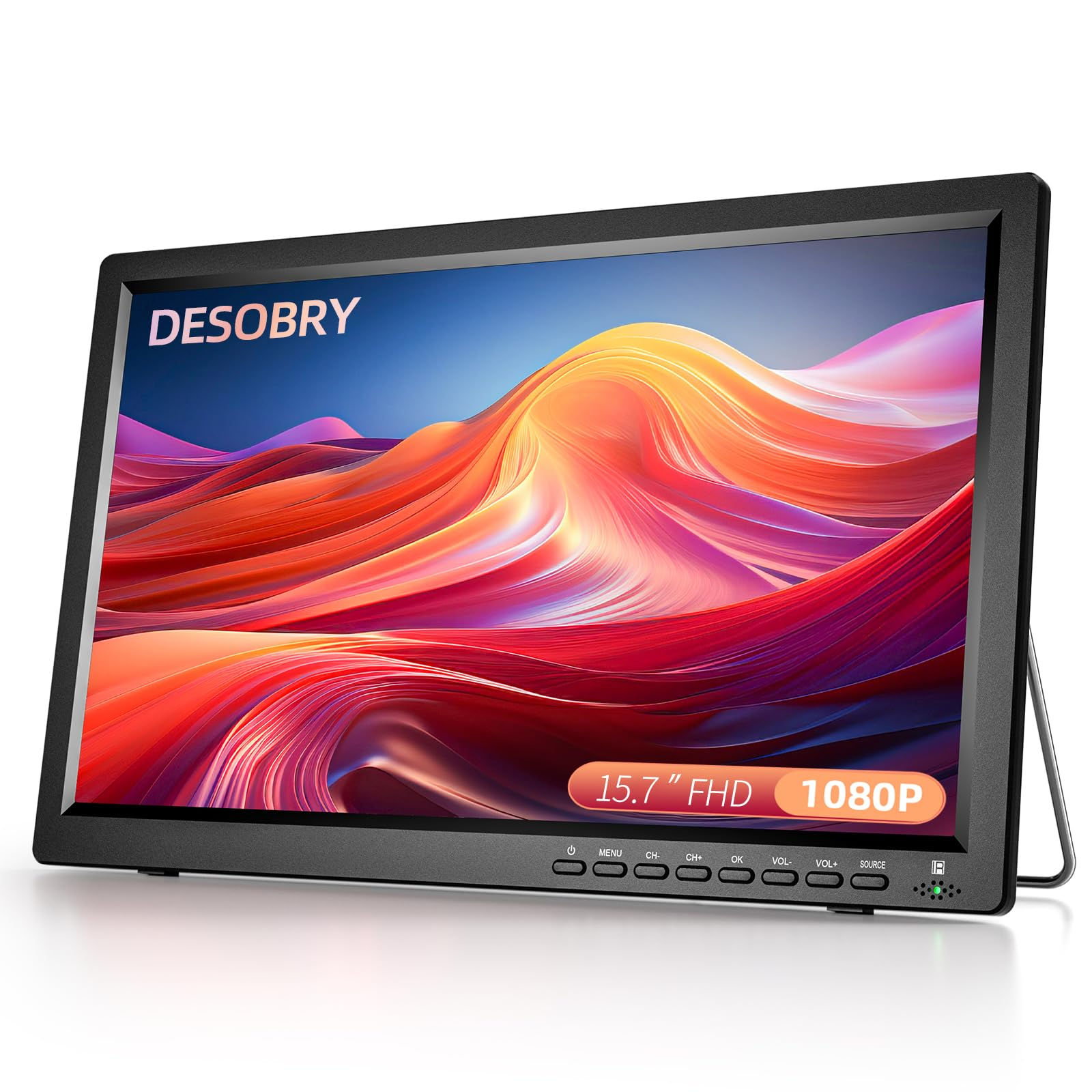 Desobry 15.7 inch Portable TV with Antenna Portable Small TV with ATSC Tuner Rec