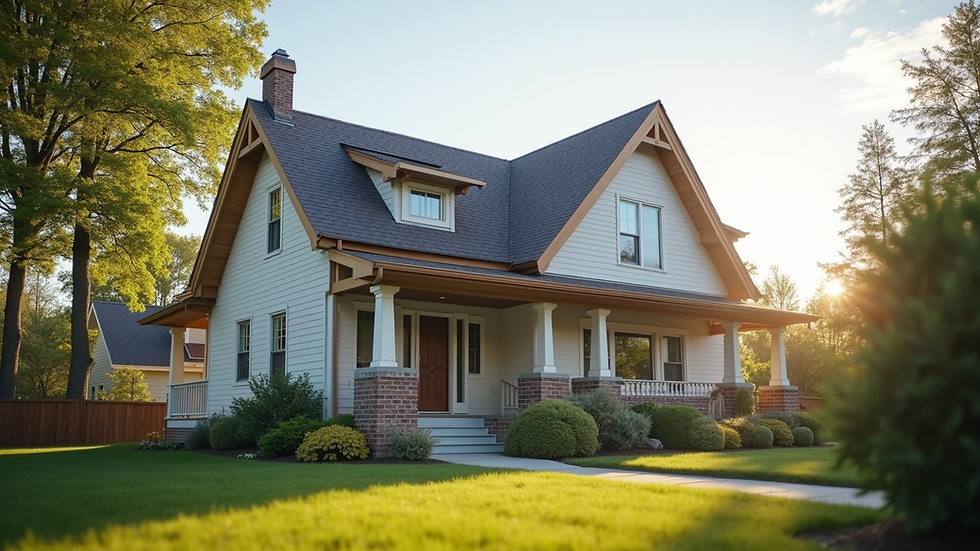 Eye-level view of a residential home with a newly installed roof