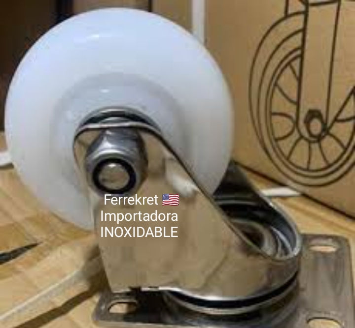 Miniatura: Garrucha rueda acero inoxidable 4 pulgadas precio Ecuador giratoria freno nylon 
