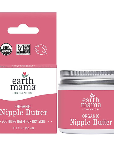 Earth Mama organic nipple butter with its box.