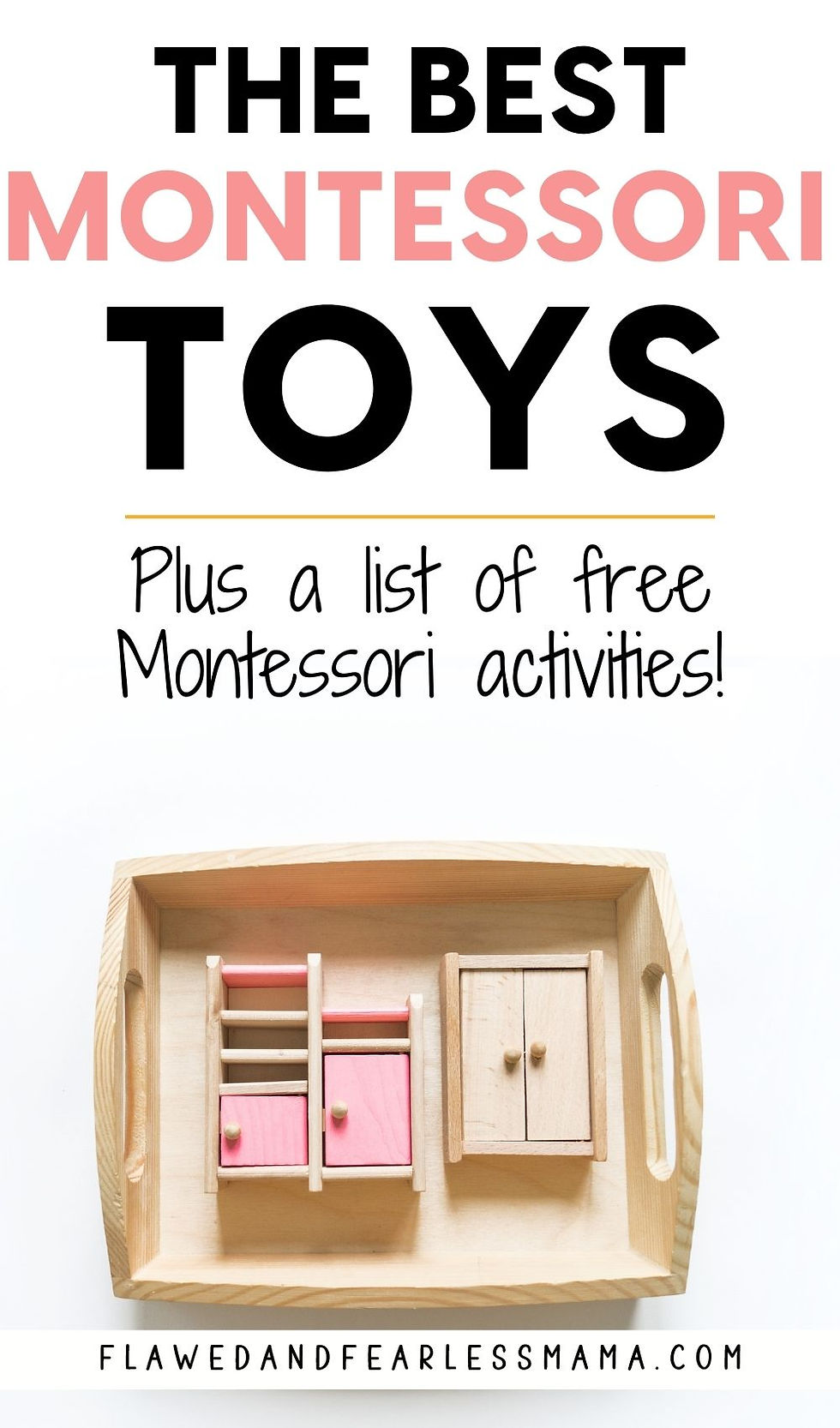 A kid making his own orange juice with the words "The Best Montessori Toys & Activities" overlayed.