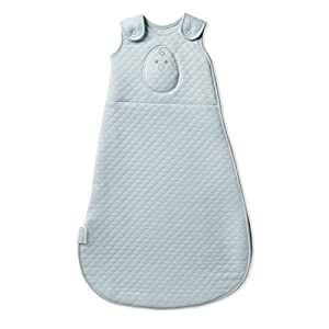 A pale blue nested bean sleep sack.