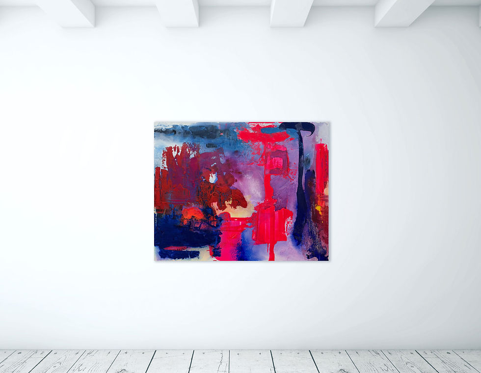 Abstraktes Originalkunstwerk von Karin Döring aus der Serie EYES WIDE OPEN. WIDERSTAND lebt von intensiven Farben, Verdichtun