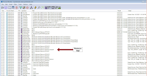 Figure 1: Remcos RAT payload identified as notapad.exe