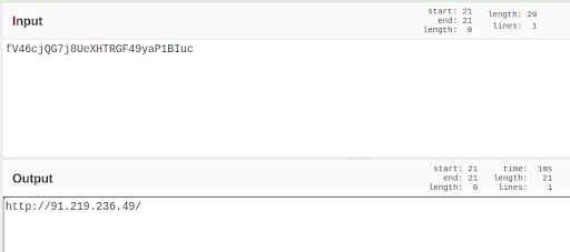 Figure 3: Decoding the encrypted C2 address